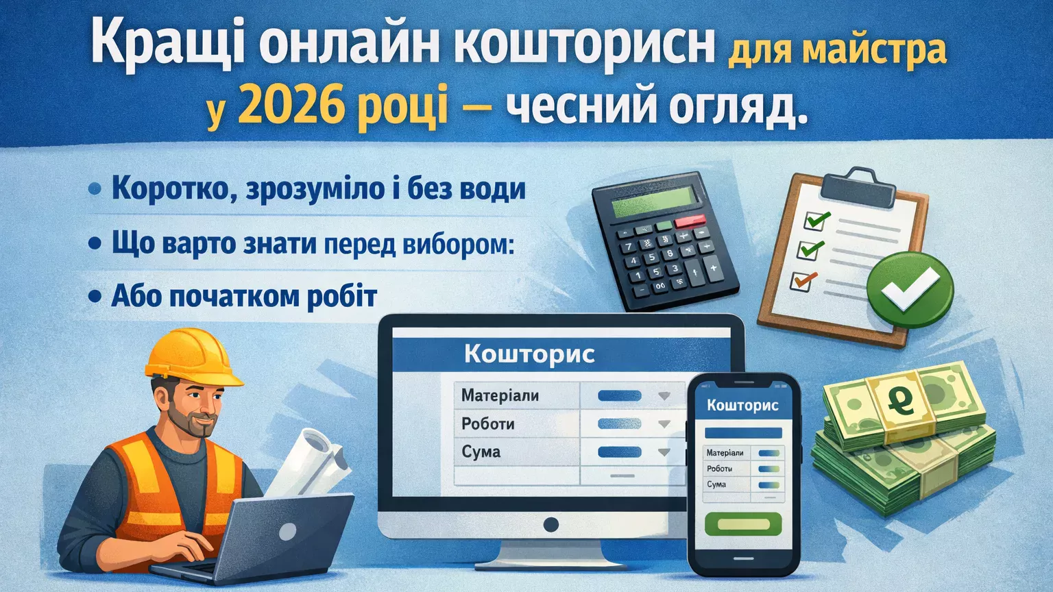 Кращі онлайн кошториси для майстра у 2026 році — чесний огляд