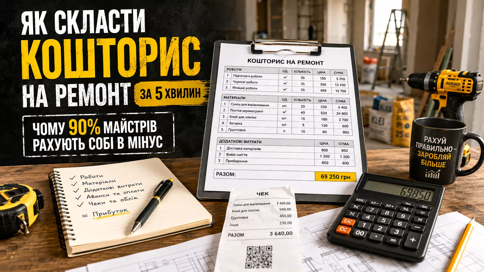 Як скласти кошторис на ремонт за 5 хвилин: чому 90% майстрів рахують собі в мінус — зображення 1